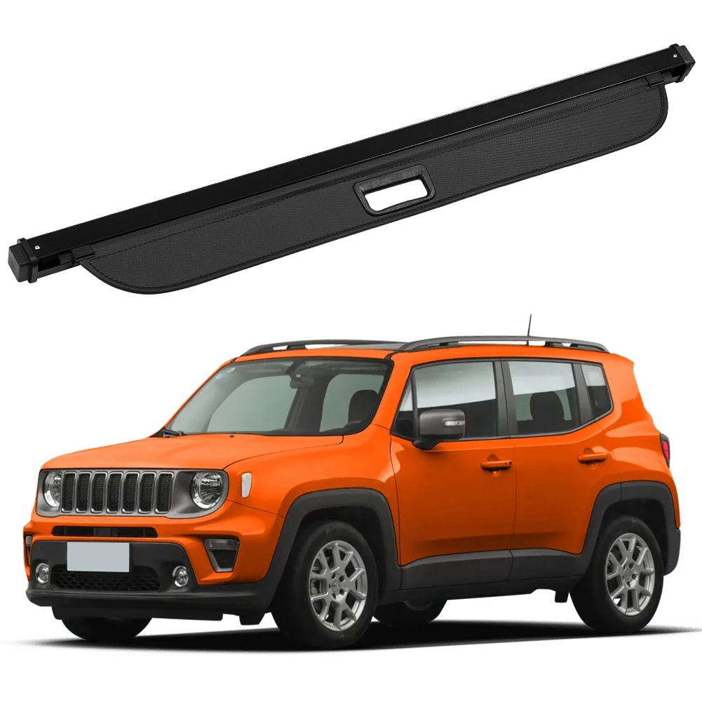 

Car Rear Cargo Cover Privacy Trunk Screen Security Shield Curtain Black Retractable Cargo Cover For JEEP Renegade 2019-2020