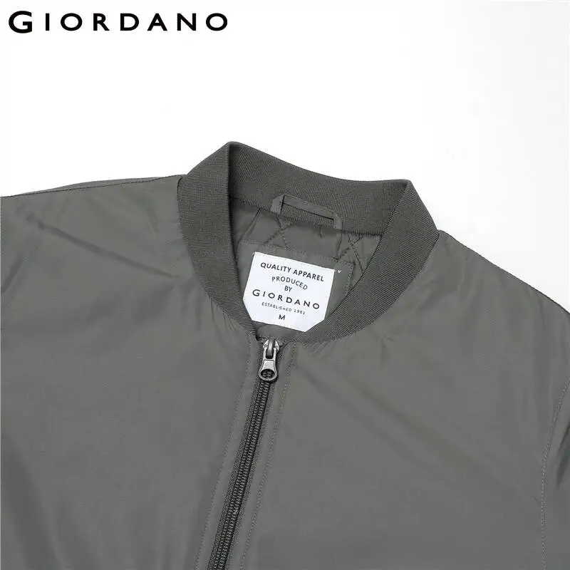 GIORDANO Women Bomber Jackets Waterproof Quilted Lining Bomber Jackets Stand Collar Solid Color Casual Bomber Jackets 13372829
