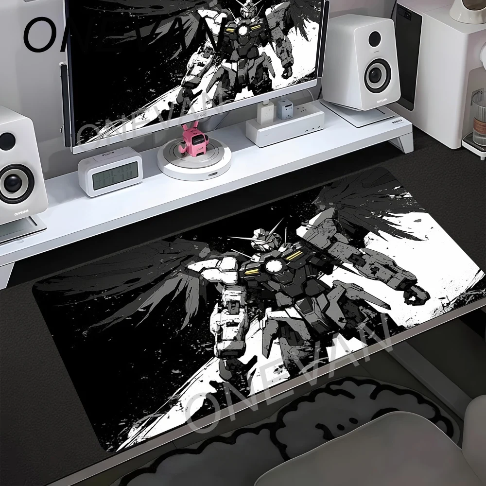 Фото Коврик для мыши Gundam, компьютерный коврик Varmilo, коврик для клавиатуры и мыши, аниме-аксессуары для геймеров, XXL коврик для стола, игровой коврик, нескользящий коврик для мыши №4