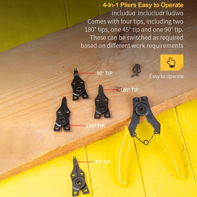 Набор 6 дюймовых стопорных плоскогубцев Deli 5 в 1 набор сделай сам Комбинированный