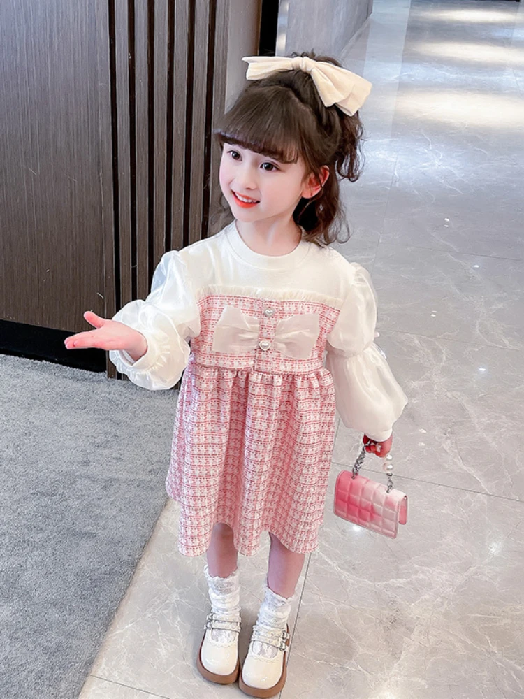

2023 Spring New Girls Puff Sleeve Fashion Dress