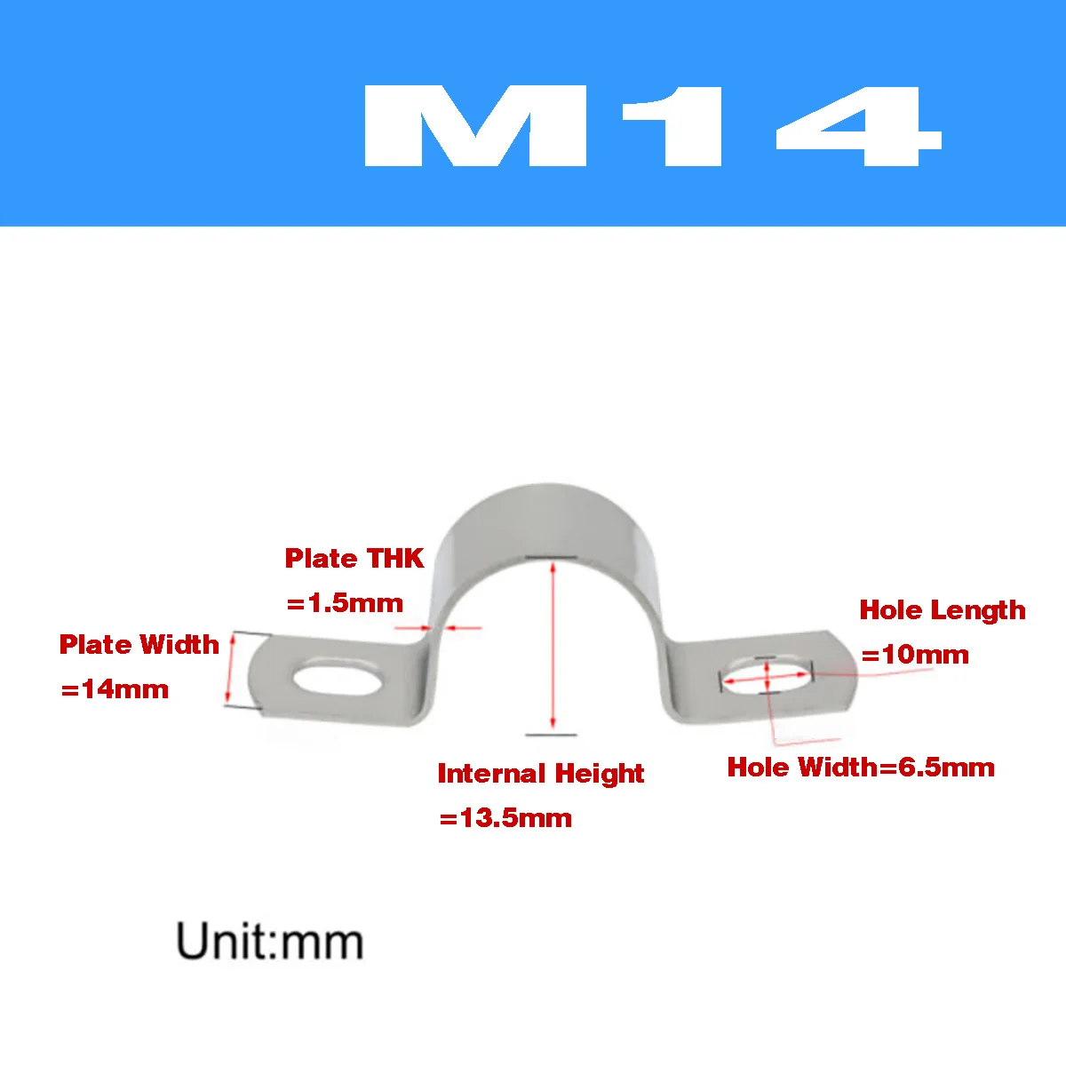 

Утолщенный зажим для седла из нержавеющей стали 304, кронштейн для водопроводной трубы, U-образная Пряжка для трубы
