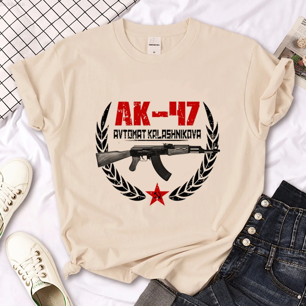 

АК 47 74 Угловой Топ женский комикс Y2K дизайнерская футболка женская одежда