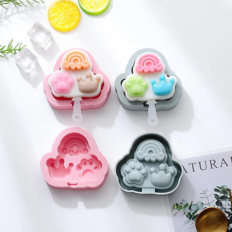 

Rainbow Crown Shape Silicone Ice Cream Mold Popsicle Homemade Mold Chocolate Pudding Candy Making Tools Cheese Stick Mold