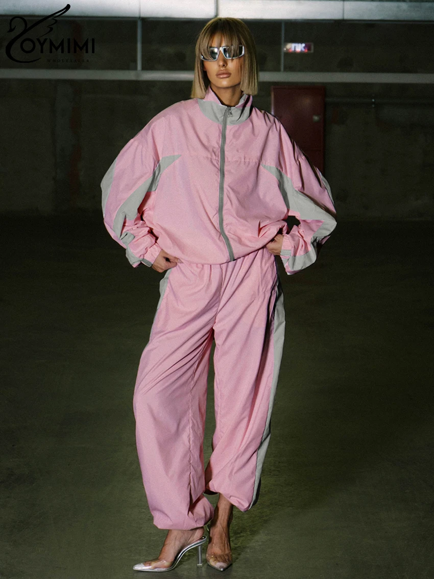 Модные свободные черные брюки Oymimi в стиле пэчворк Женский комплект из 2 предметов