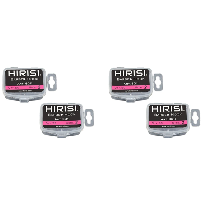 

Hirisi 200Pcs Coating High Carbon Stainless Steel Barbed Hooks Carp Fishing Hooks Pack With 8011 4