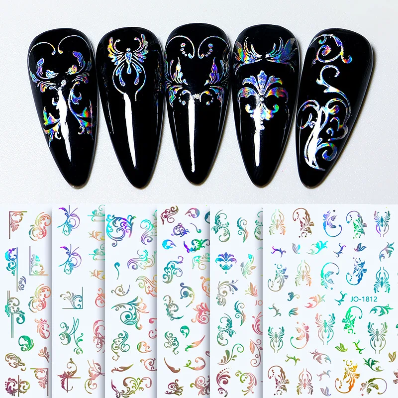 

3Pc Bronzing Nail Art Stickers Retro Style Vine Shape Adhesive Sticker For Nail Decorations DIY The New Charming Manicure Decals