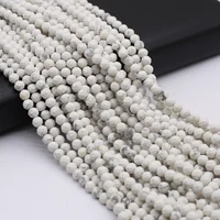 4mm natural white turquoises beads section round natural agates stone loose beaded for making diy jewerly necklace bracelet