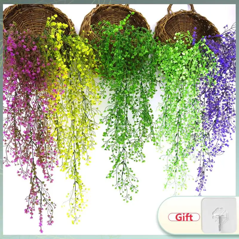 

Artificial Hanging Plants Hanging Bamboo Leaves Vine Turtle Leaf Plant Lucky Bamboo Christmas Autumn Party Home Wall Decoration