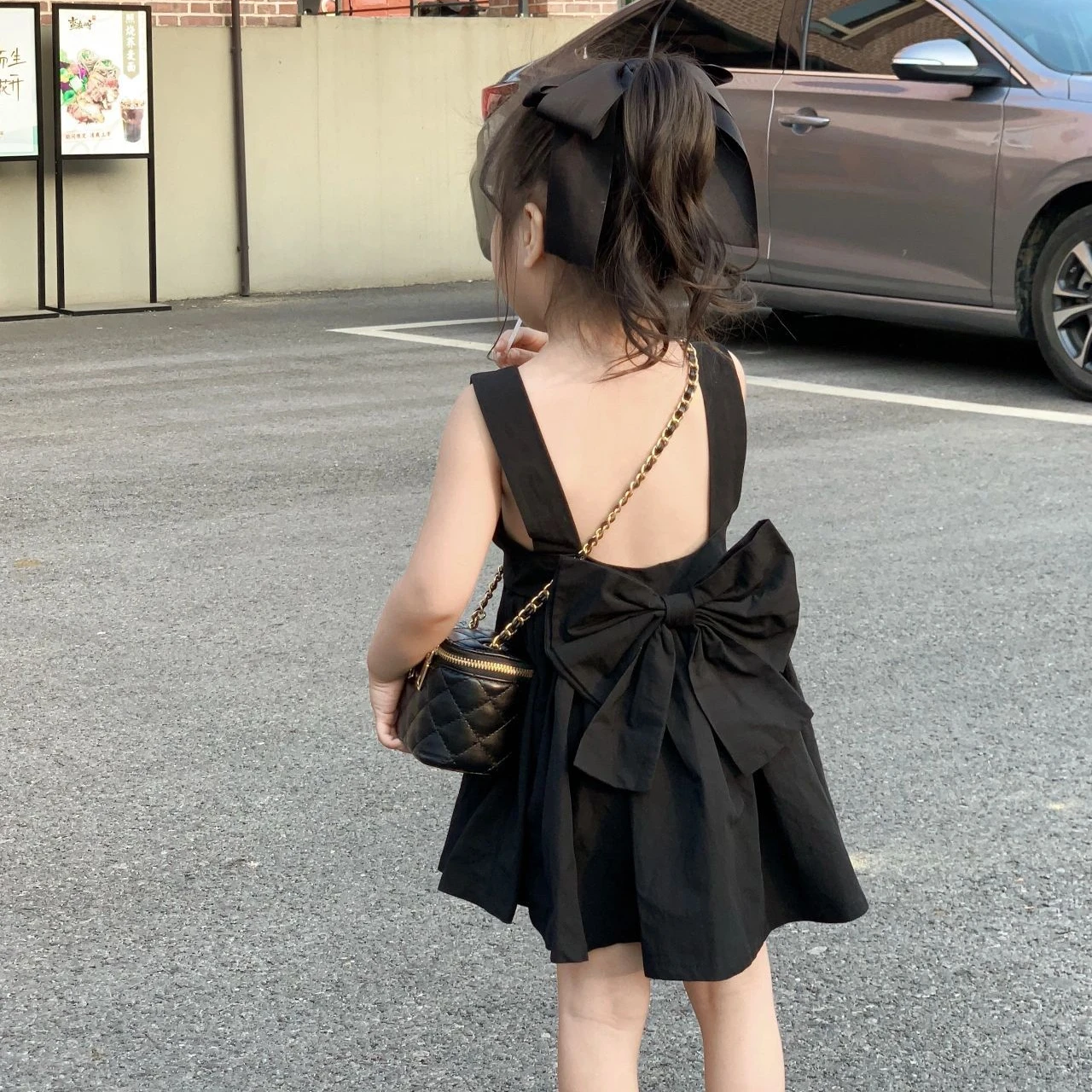 

Детское платье в Корейском стиле, праздничные платья принцессы для девочек, одежда для малышей с большим открытой спиной и бантом на подтяж...