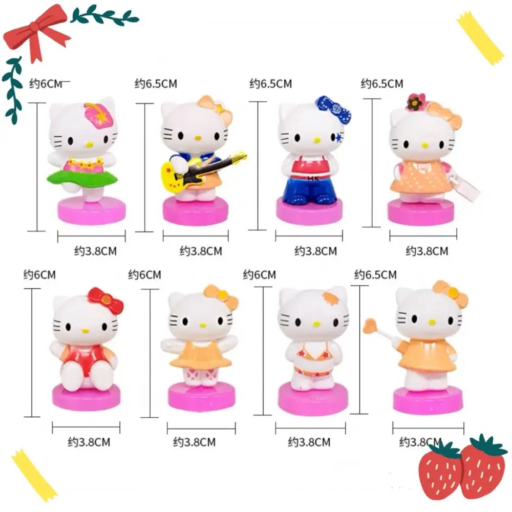

Hello Kitty Anime Figure Cute Doll Toys Kawaii Creative Pvc Hand-Made Cartoon Collectable Ornaments Birthday Gifts