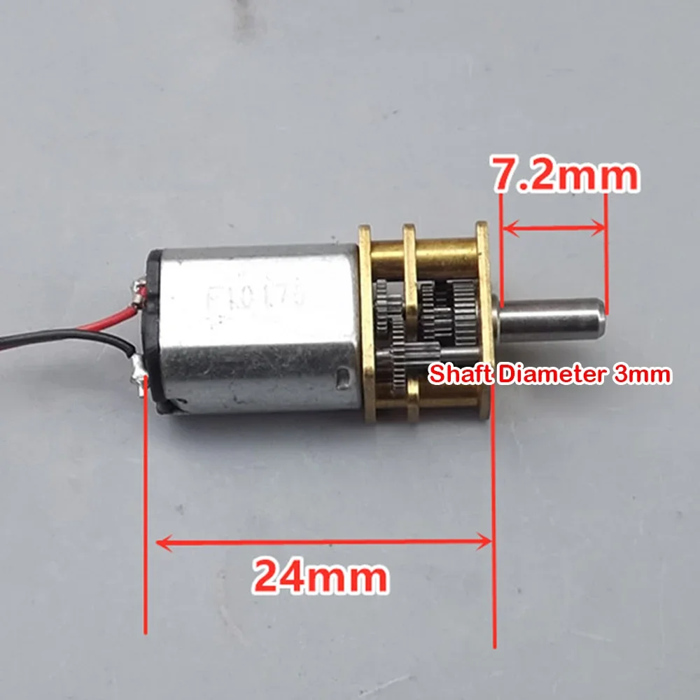 Micro N20 мотор-редуктор постоянного тока 3 В-9 В 36 об/мин-108 об/мин медленная скорость с