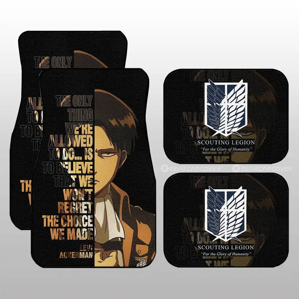 

Attack On Titan Anime Car Floor Mats Interior Accessories Fits Most Cars Non-slip Custom Car Accessories 4pcs