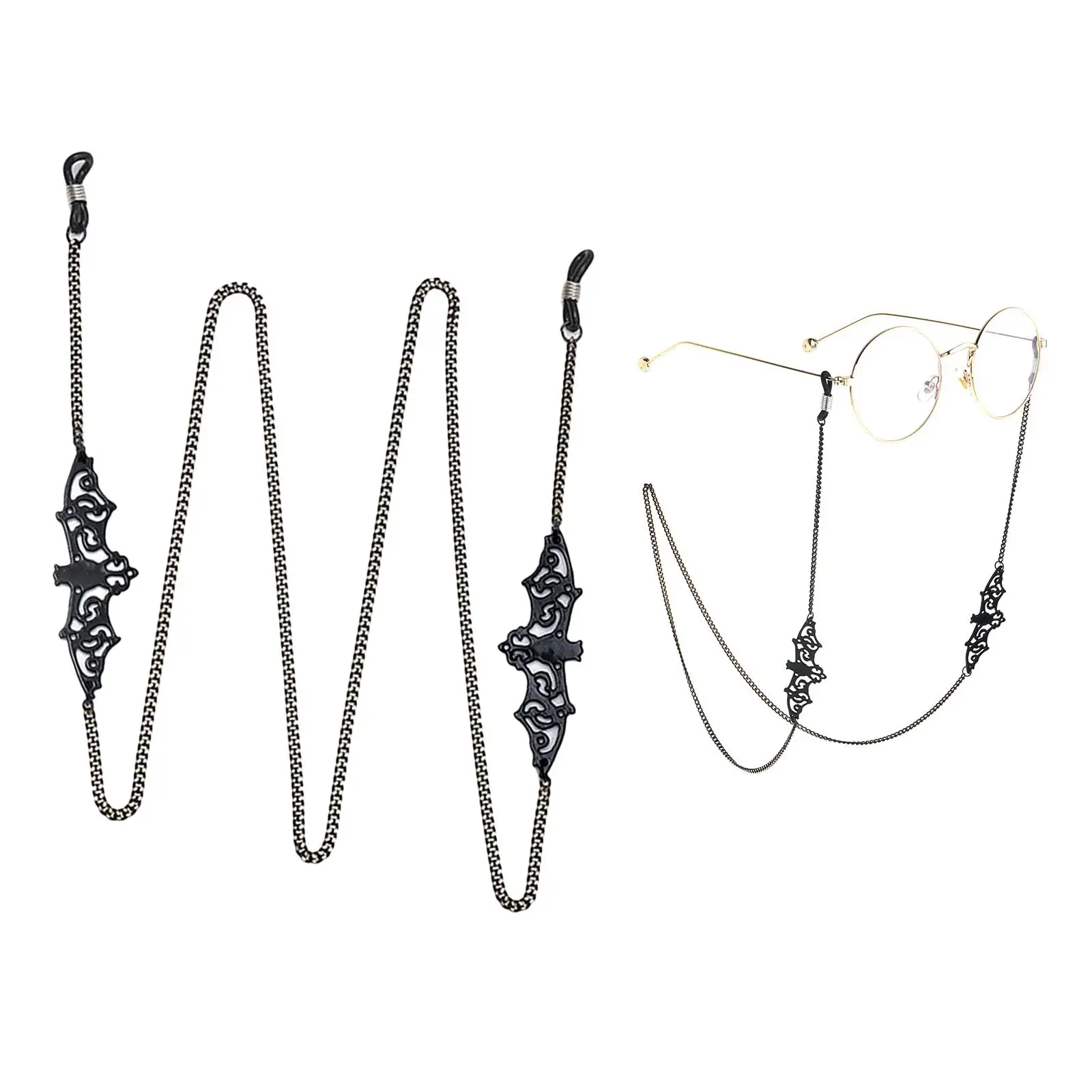 

Eyeglass Chain Black Bat Decor Reading Eyewear Retainer Cord