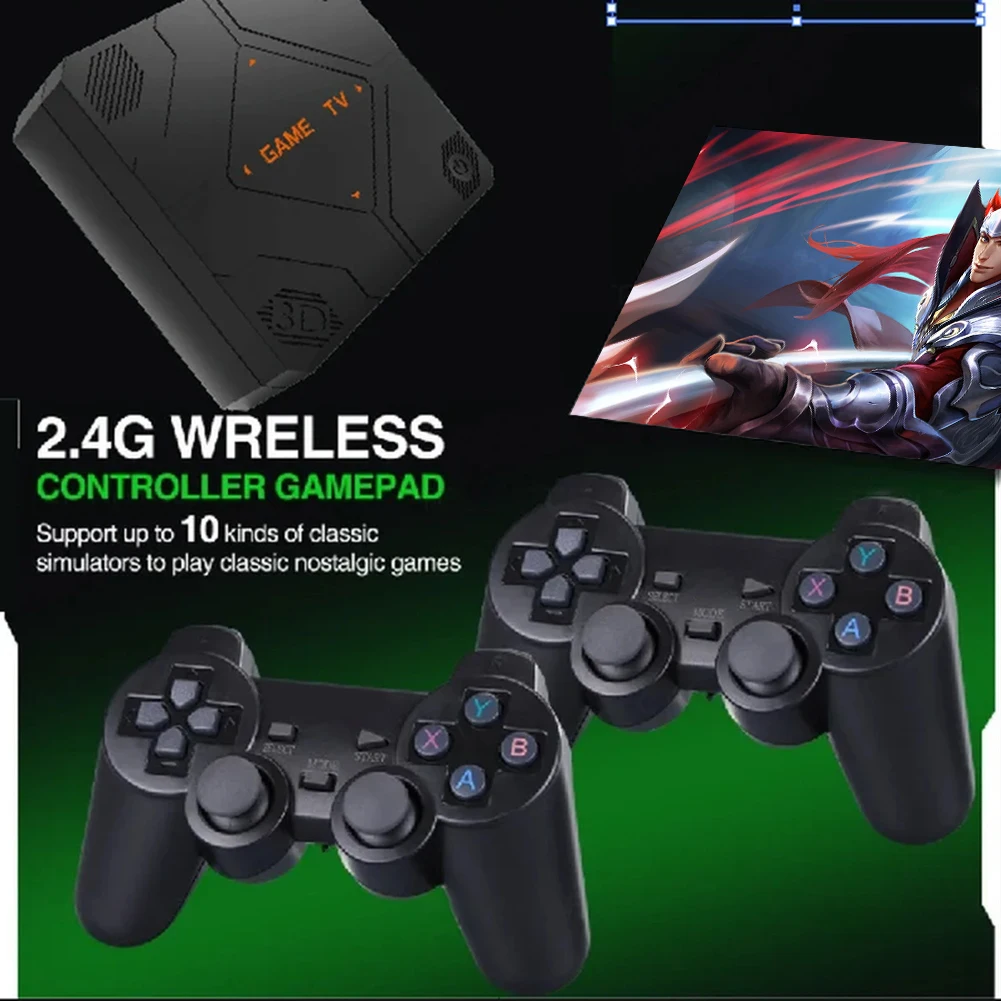 Домашняя игровая консоль ALLOYSEED V5 с двумя беспроводными контроллерами 2 4 ГГц