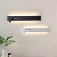 modern bedside reading wall lamp with switch 3w spotlight hotel guest room bedroom study wall lights linear long strip scocnes