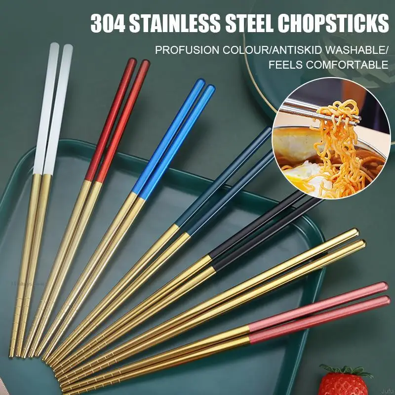 

Matte Gold Chopsticks Japanese Korean Style Chop Sticks Sushi Sticks Noodles Rolls Food Tableware Reusable Baguettes Chinoises