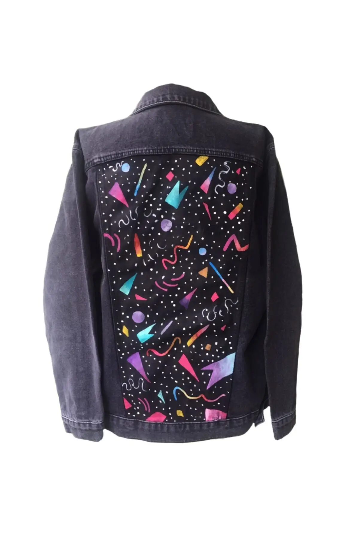 

Женская модная джинсовая куртка, черная джинсовая куртка с конфетти