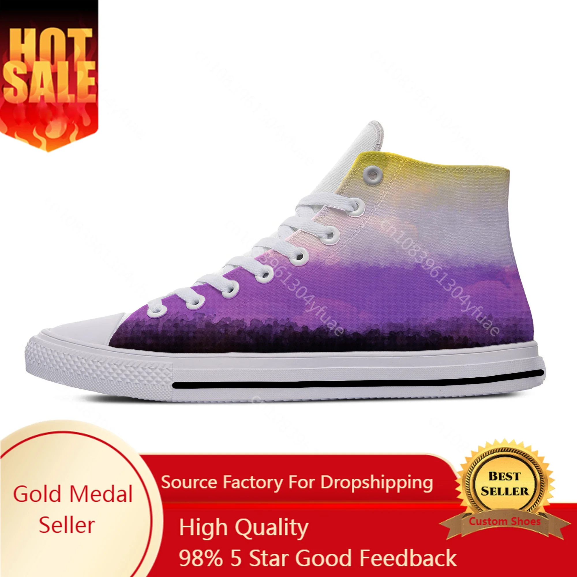 Лидер продаж Модные дышащие кроссовки Enby Pride без двойного флага новинка