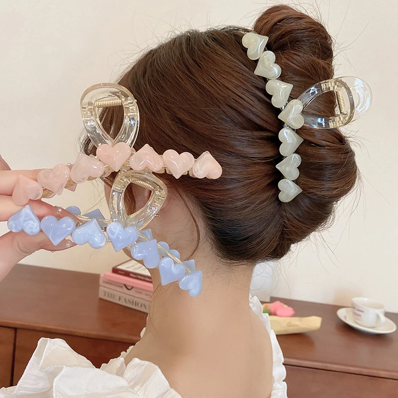 

Vintage Love Scratch Clip Large Crab Hair Scratch Clip Ponytail Clip Girl Fashion Claw Headdress Summer Accessories