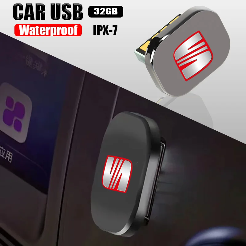 

Универсальный Автомобильный USB-флеш-накопитель, металлический U-диск для Seat Leon Mk1, Mk2, Mk3, IBIZA, 6l, 6j, Altea, Ateca, спортивный переворот, автомобильные ...