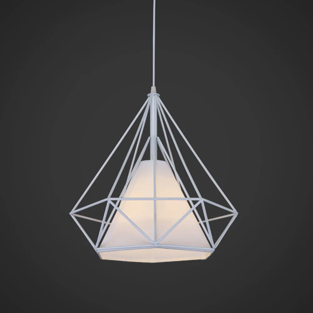 

1 Pc Light Racks Bridcage Design Clip On Lamp Shades Vintage Chandelier Lamp Shades for Hotel Restaurant Home - White (25cm)