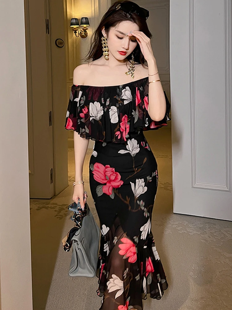 

Платье женское вечернее прозрачное с открытыми плечами и открытой спиной