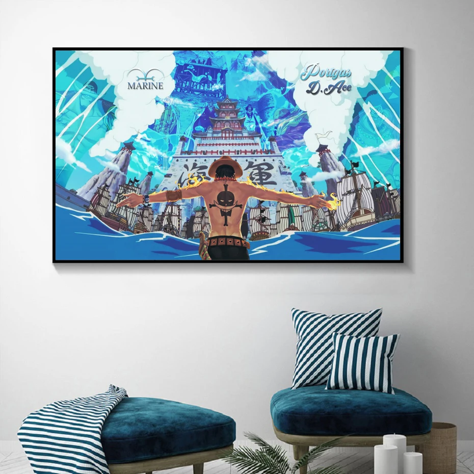 

Anime Poster One Piece Luffy Ace Sabo Character Poster Modern Mural Wall Art Canvas Painting Children's Bedroom Prints Home Deco