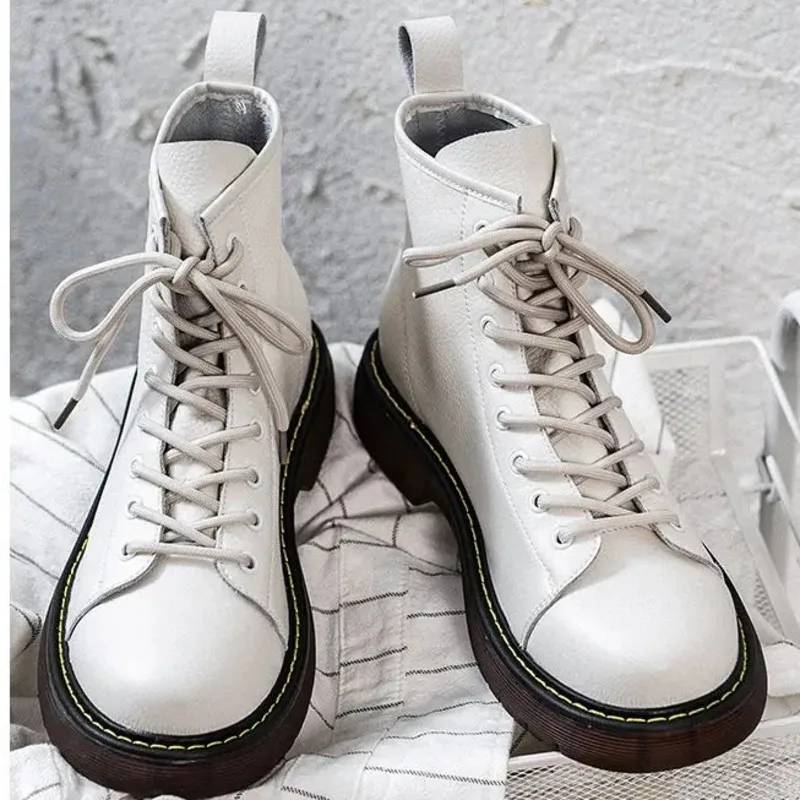 

New Ox Tendon Soles Vintage Couple's Martin Boots Leather Boots Wear-resisting 2022