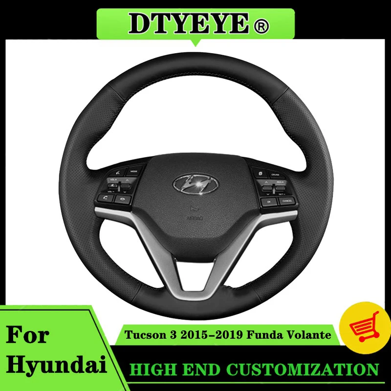 

Автомобиль Руль Крышка для Hyundai Tucson 3 2015-2019 Funda Volante Индивидуальный DIY Автомобильный аксессуар Оригинальный руль Оплетка