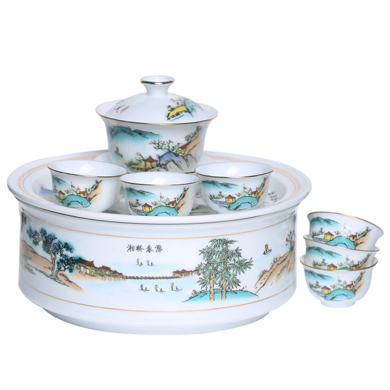 Чайный сервиз Chaocai Chaozhou Bajing Qiushan Подарочный чайный набор из мангров и Кунг-фу