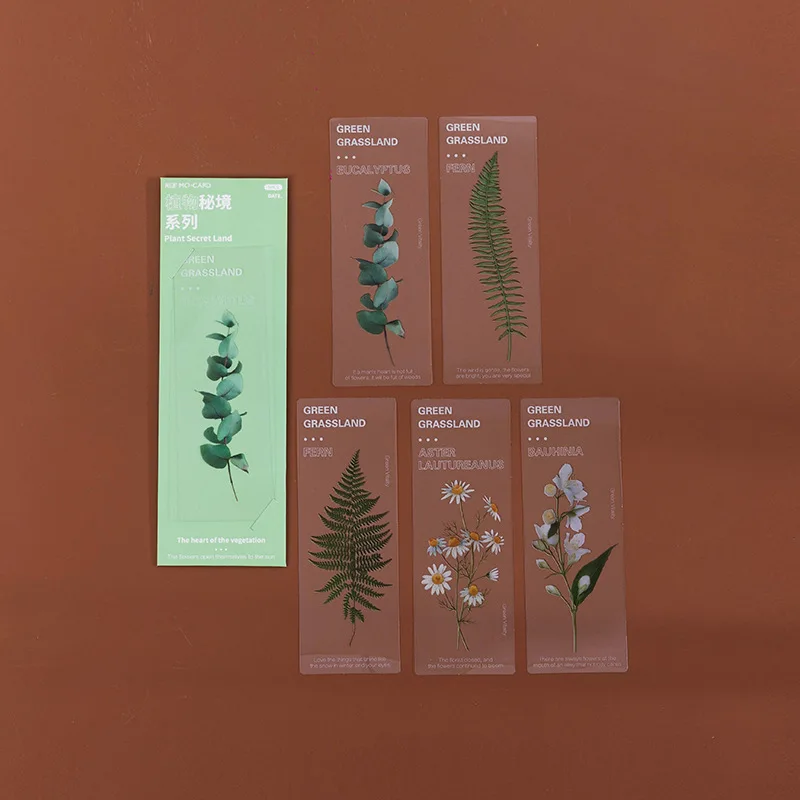 

5 шт., прозрачные закладки для книг в виде цветов