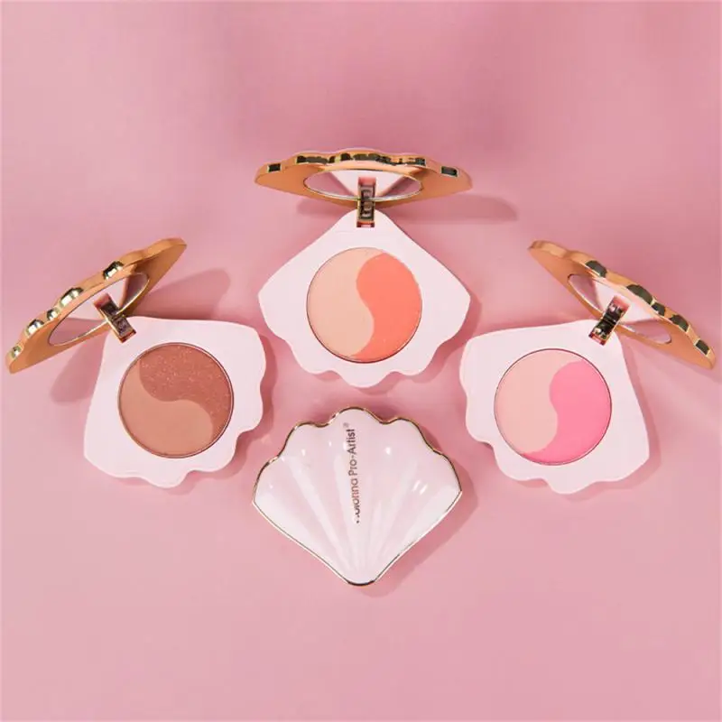 

Shell Shape Bicolor With Mirror Blush Matte Multi-use Eye Shadow Palette Long Lasting Waterproof Fine Powder Beauty Face Makeup