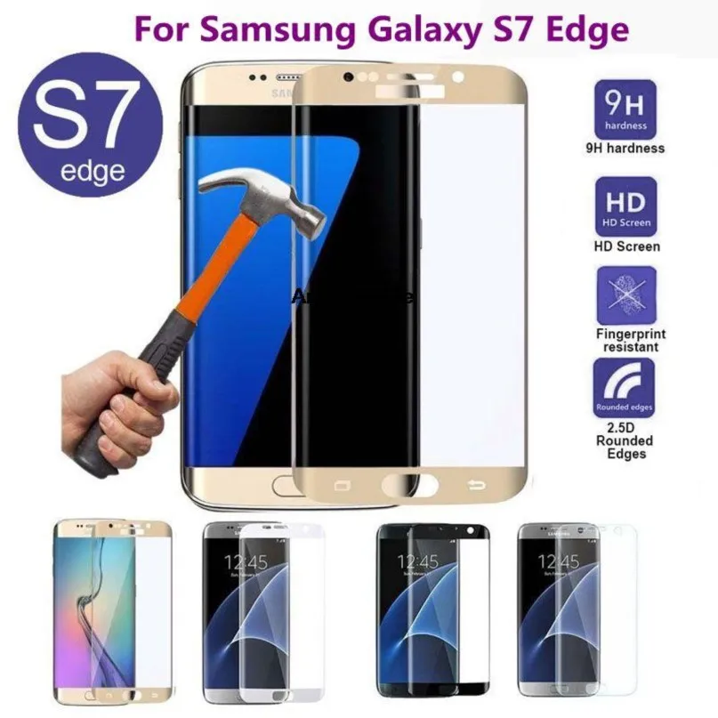 

Изогнутое закаленное стекло с полным покрытием для samsung galaxy s7 edge, защита экрана, Защитная пленка для g9350, стеклянный экран