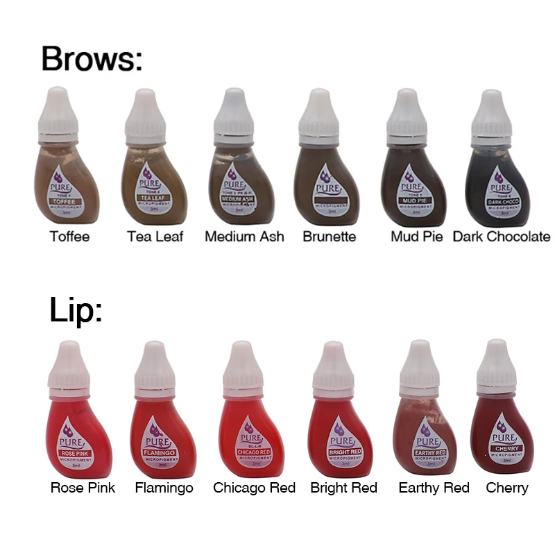 

New 3ml Semi Permanent Eyebrow Lips Tattoo Ink Durable Emulsions Makeup Pigment Microblading Coloring Beauty Tool Supplies