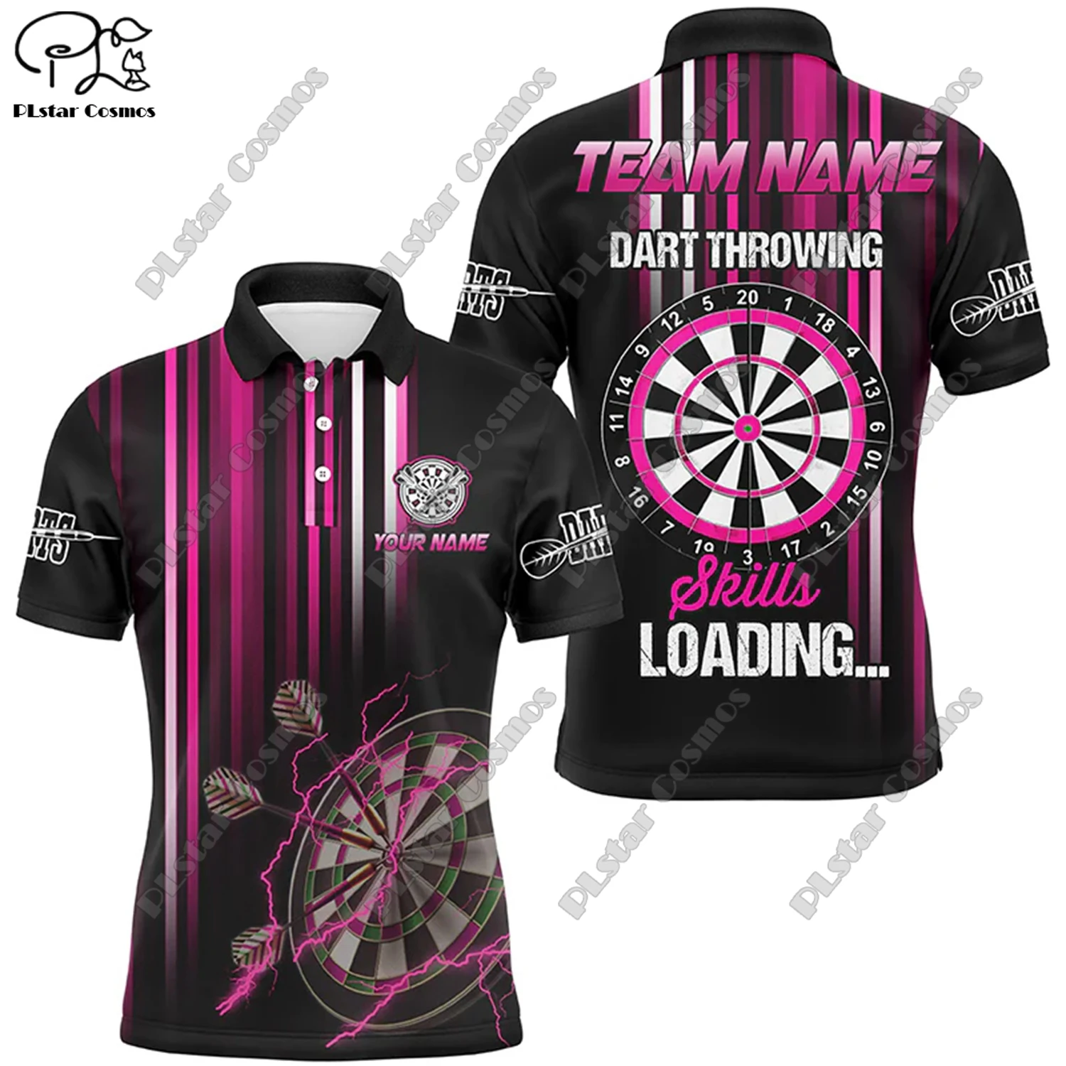 Футболка-поло с 3D-принтом пламени универсальная для отдыха спорта