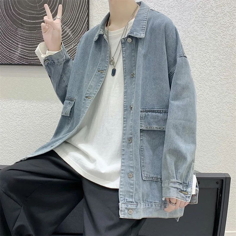 

Wholesale 2022 Fashion Denim Jacket Men's Spring Autumn New Korean Loose Retro Denim Casual Versatile Handsome Couple Jacket