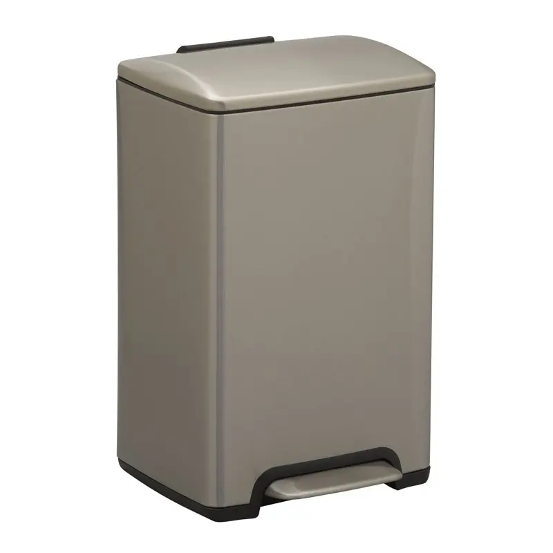 

Brighton 3.96 Gallon/15 Liter Stainless Steel Step on Trash Can with Removable Liner and Stay-Open Lock Lid Garbage Bin Kitchen