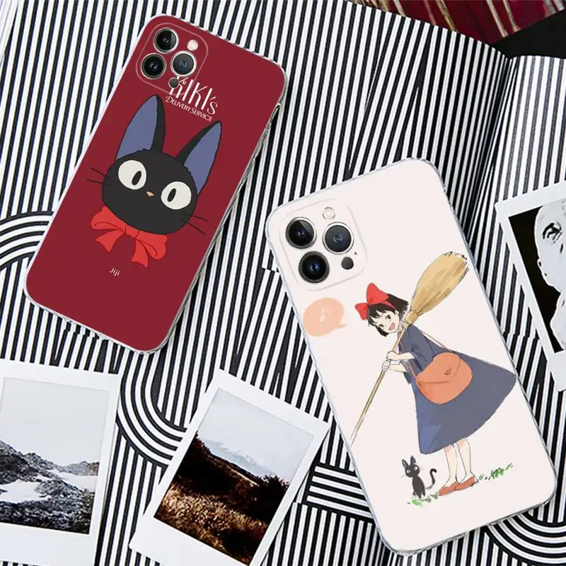 

FHNBLJ Kiki's Delivery Service Phone Case For iPhone 13 14 Pro Max XS XR 12 11 Pro 13 Mini 6 7 8 Plus Clear Back Cover Capa