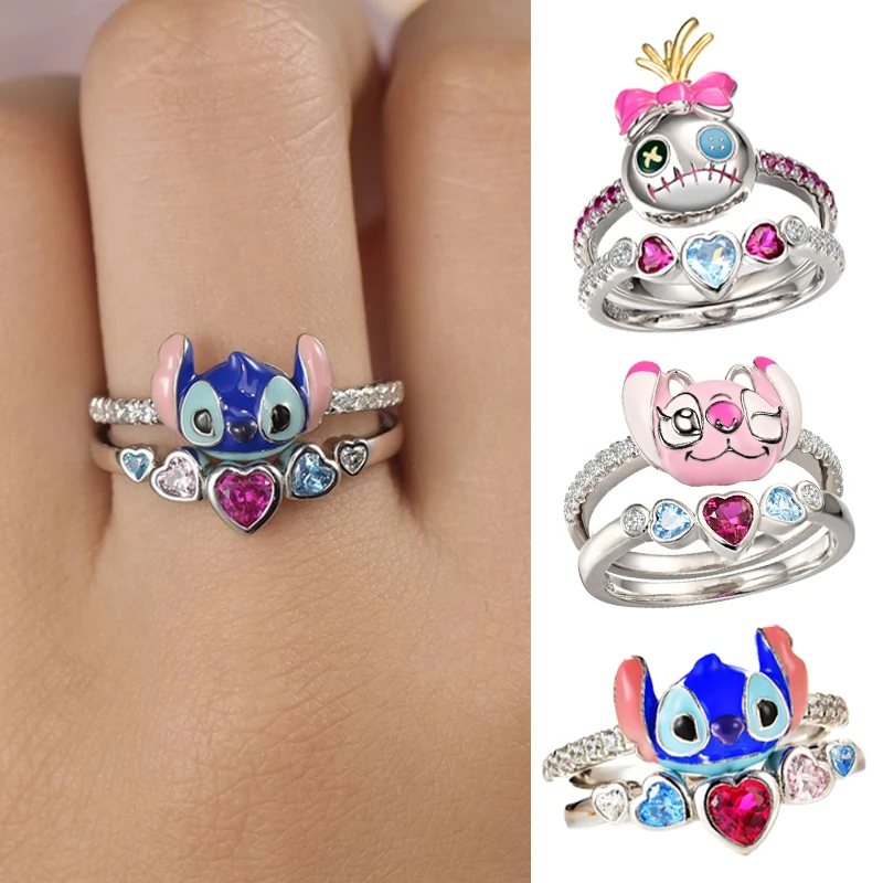 Новые Кольца из металлического сплава с изображением героев мультфильма Лило