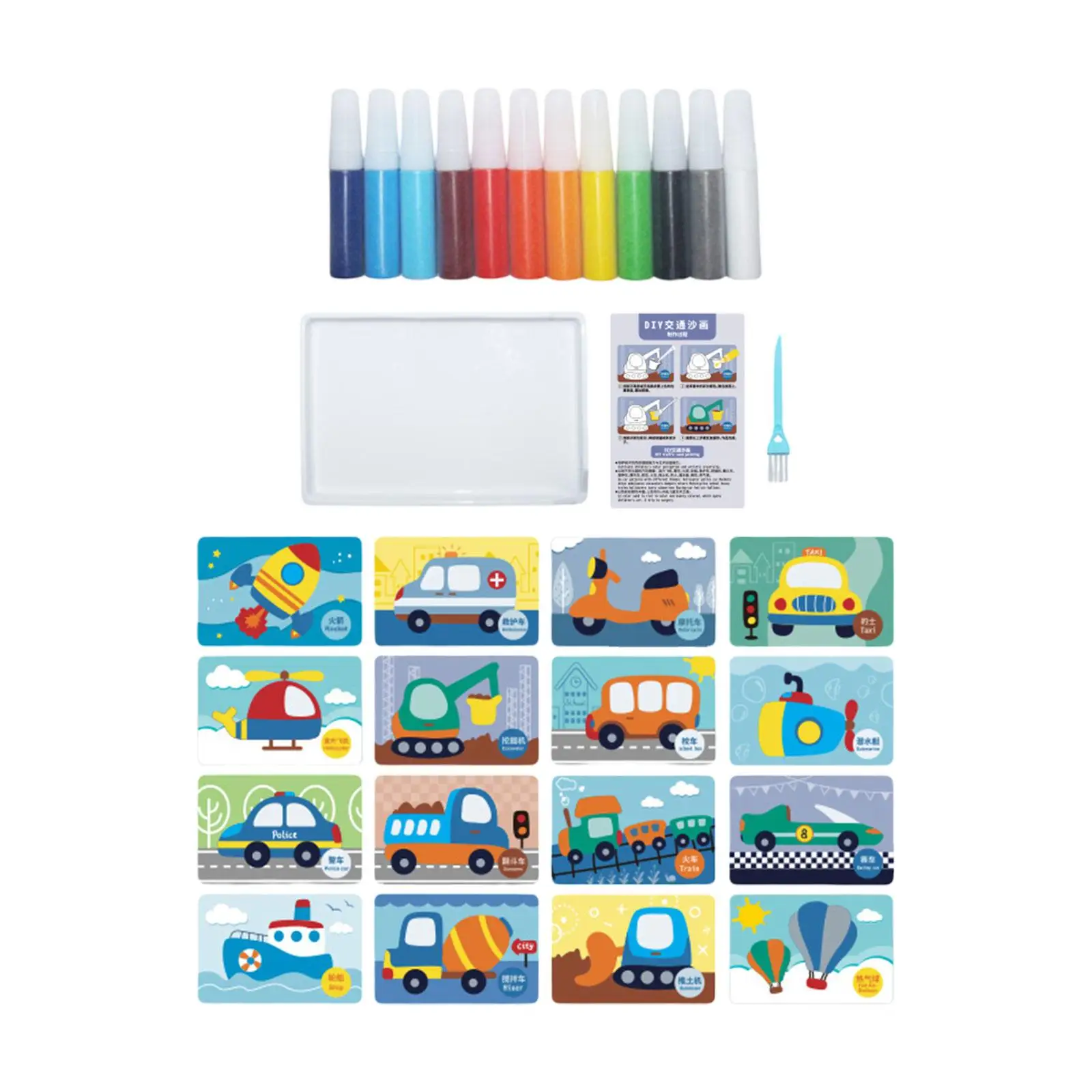 

Sand Art Kits Birthday Gifts Educational Toys Creative 12 Colored Sand Scenic Sand Kits for Painting Toddler Boys Girls Beginner