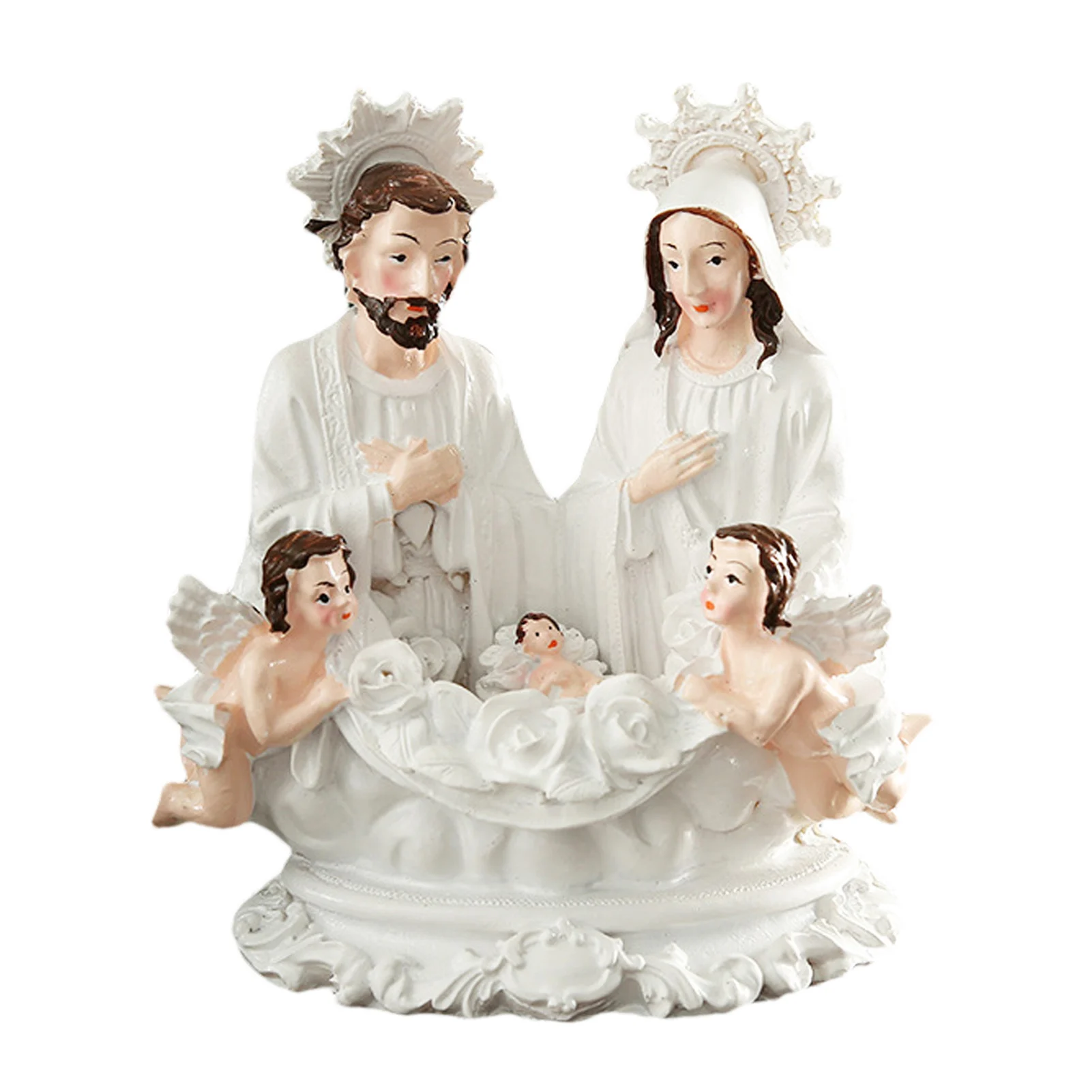 

Статуэтка для сцены Рождества Христоса, декоративная каучуковая скульптура святой семьи, малыша, Иисуса Христа, подарок на праздник, для до...