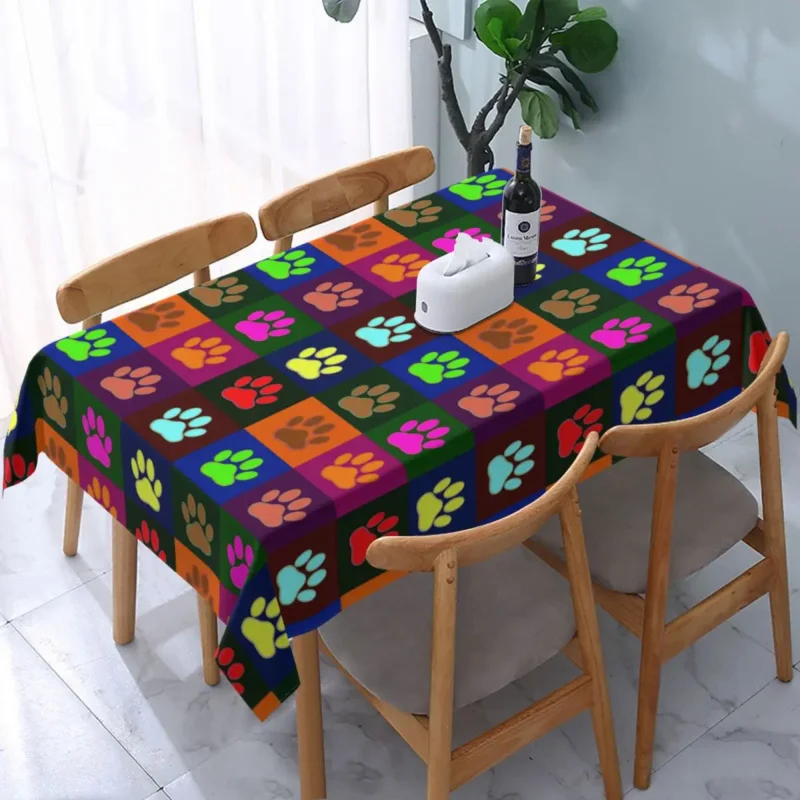 

Прямоугольная скатерть, эластичная ткань для стола 40-44 дюймов с краями, покрытие для стола с красивыми собаками/любимыми ногами