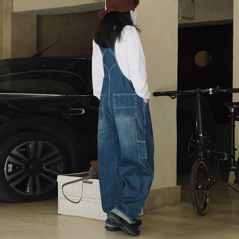 Женские джинсовые комбинезоны Johnature повседневные Комбинезоны с широкими