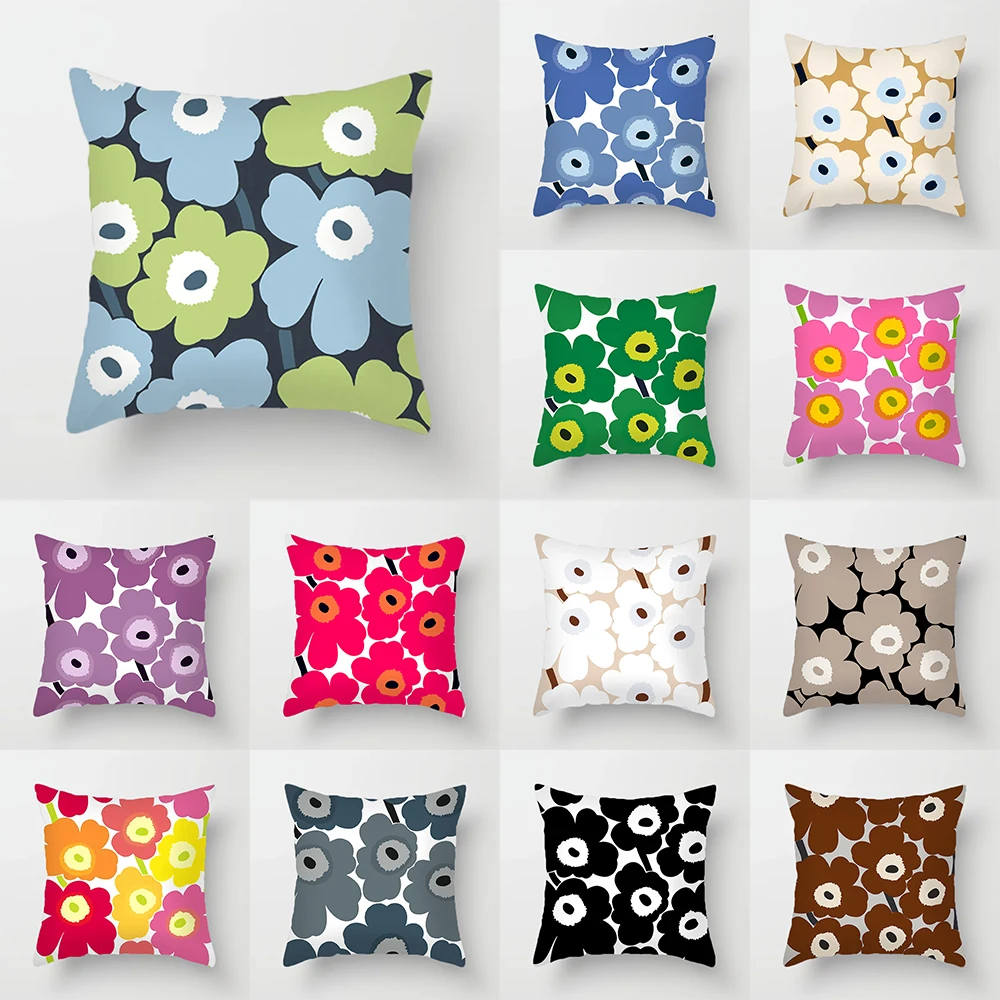 

Nordic Simple Colorful Flower Print Pattern Cushion Cover Home Living Room Sofa Decorative Pillow Pillow Cover