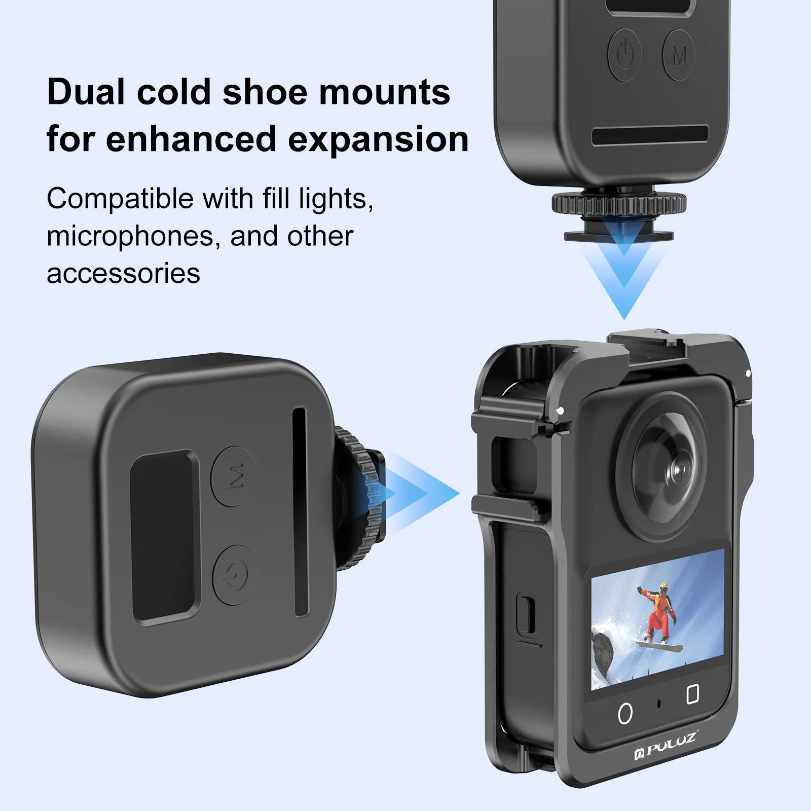 Алюминиевый защитный каркас PULUZ для камеры DJI Osmo 360, металлическая защитная рамка, защита от падений, быстросъемный аксессуар для видеосъемки (art.: 3920db5839b50) - 3920db5839b50