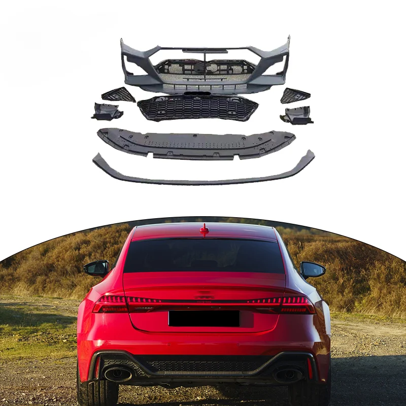 

CH Popular Products Seamless Combination Auto Parts Rear Diffusers Rear Spoiler Wing Body Kit For Audi A7 2019-2021 To Rs7