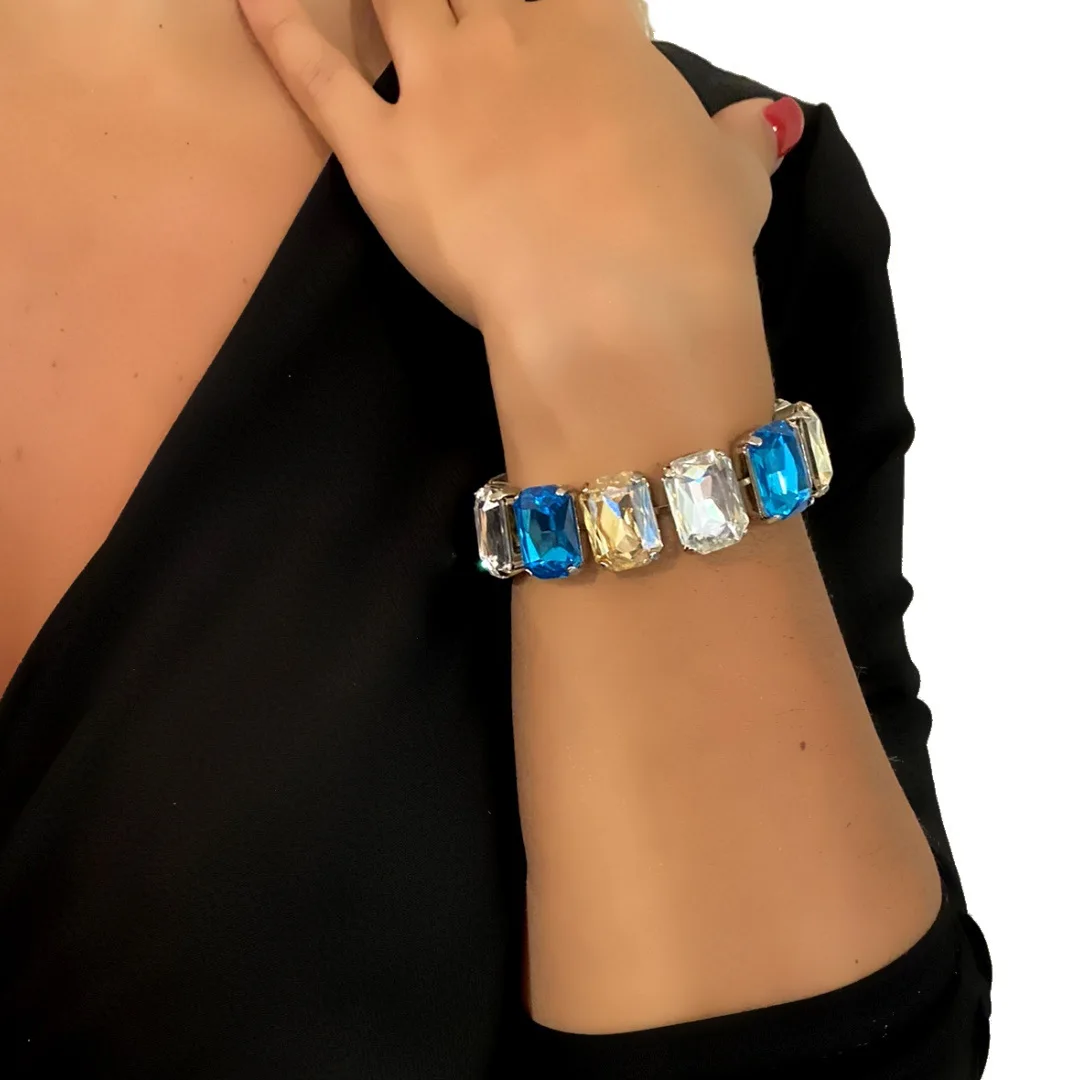 Блестящие кристаллы 13*18 маленькие квадратные браслеты ювелирные изделия из