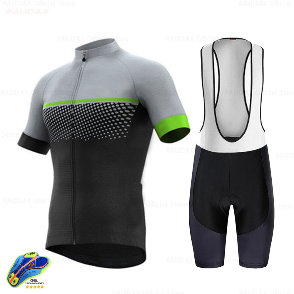 

RAUDAX Cycling Jersey Short Sleeve Summer Breathable Men Bike Bib Shorts Clothes Maillot Cycling Sets MTB Clothing Ropa Ciclismo