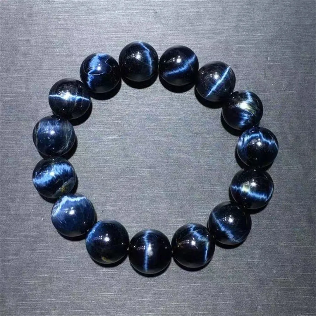 

Браслет из натурального камня, 14 мм, ювелирные изделия для женщин и мужчин, подарок для восстановления богатства, круглые бусины из голубого...
